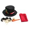 Party Upgrade Christmas Snowman Dress Up Set Combination Wooden Button Tube Red Hat Scarf Nose Mouth Eyes