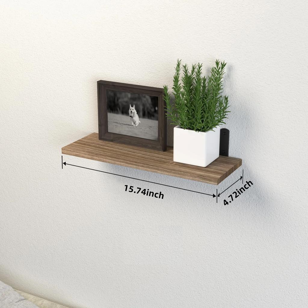 Rustic Wooden Floating Shelves Set of 3pcs Decor Wall Mounted Shelves for Bathroom Living Room Bedroom Ecoco Bathroom Shelf