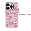 Кружевной Чехол-Сердечко для IPhone 17 16 15 14 13 Pro Max Plus, Магнитный, Однослойный, Двухслойный, Прочный Чехол