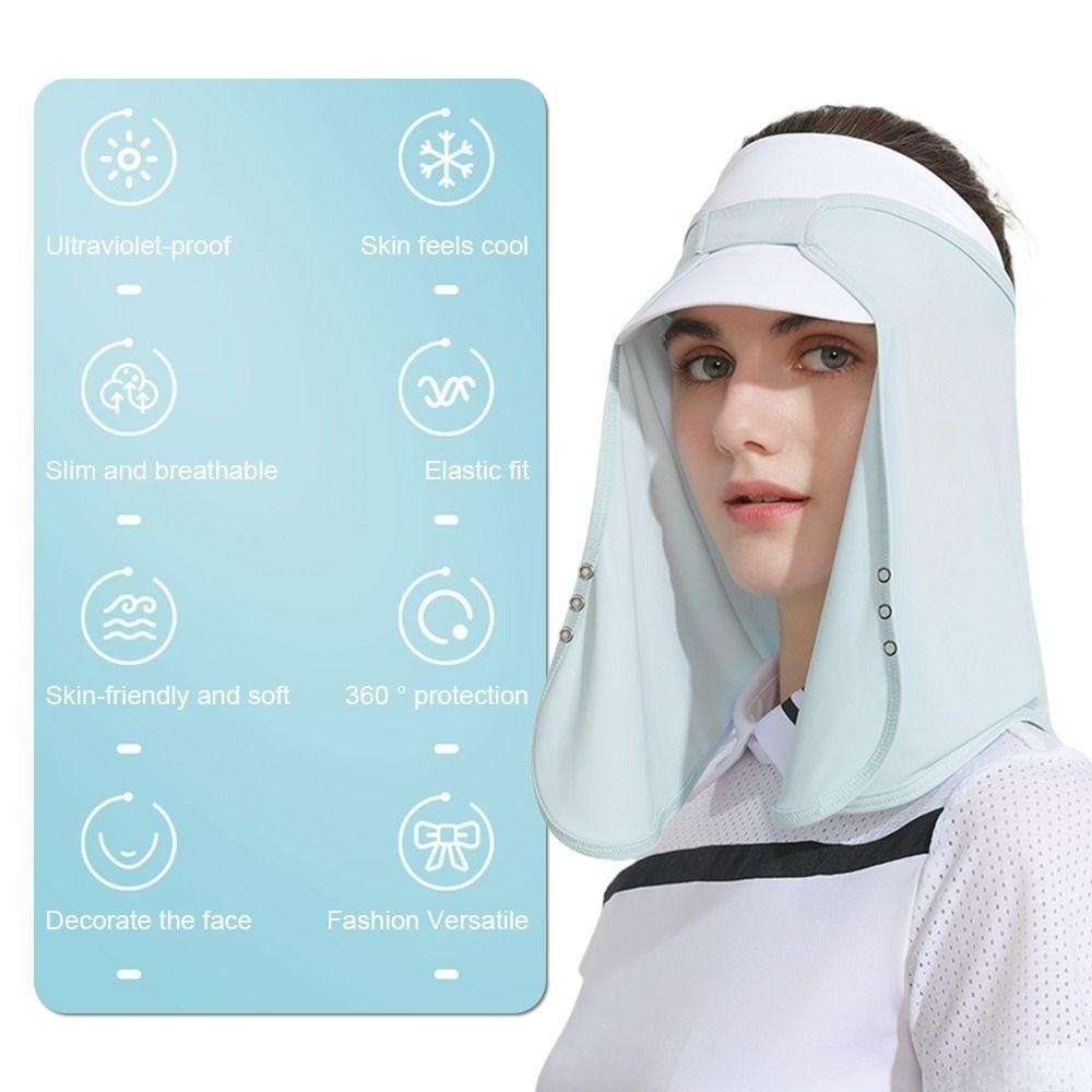 UPF50+ Bucket Cap Neck Cover Scarves Mask New Ice Silk Scarf Summer