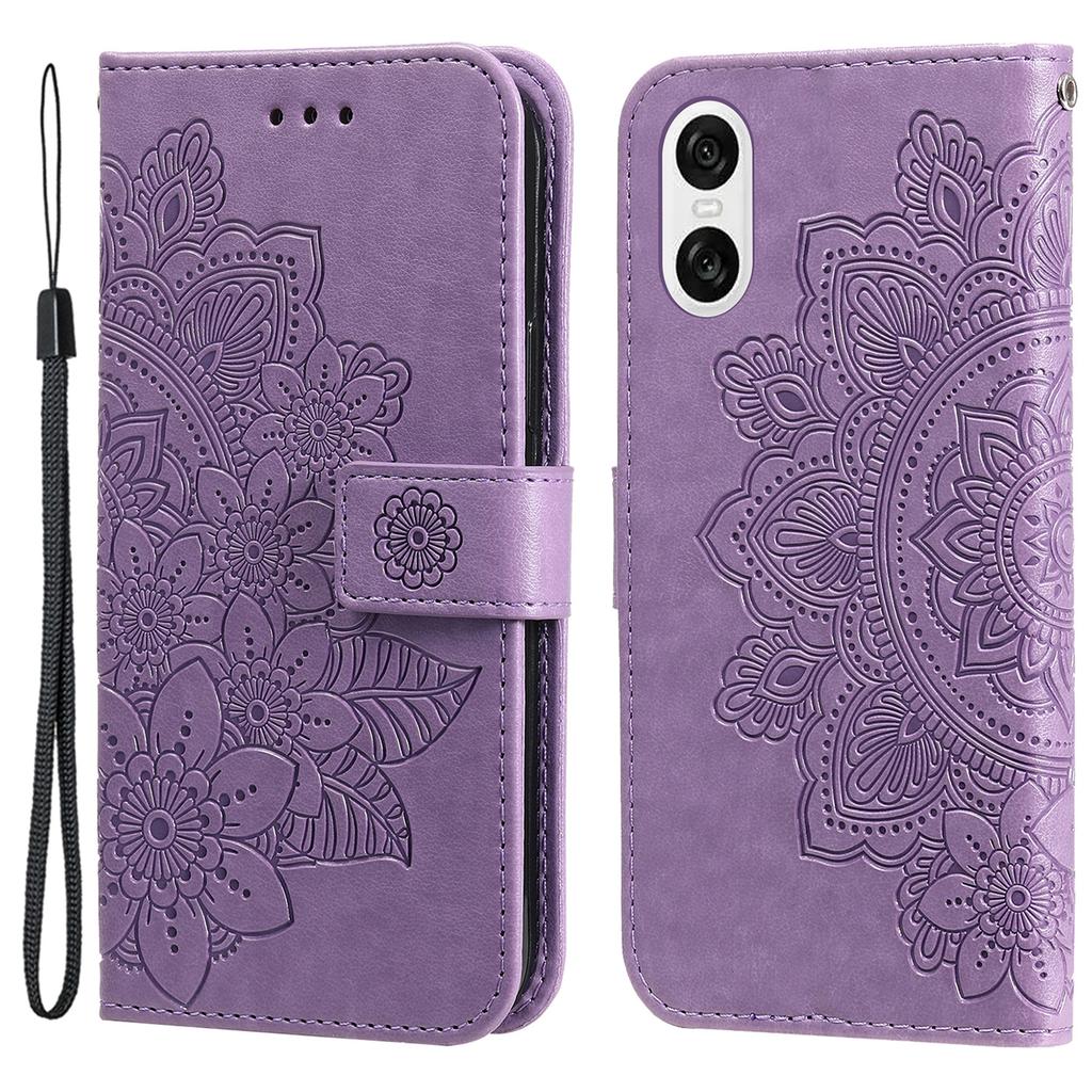 For Sony Xperia 10 VI Case Floral Pattern PU Leather Wallet Stand Phone Cover