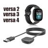 USB Charging Cable For Fitbit Versa 4 / 3 Smart Watch Replacement Charger Adapter For Fitbit Sense 2 Accessories