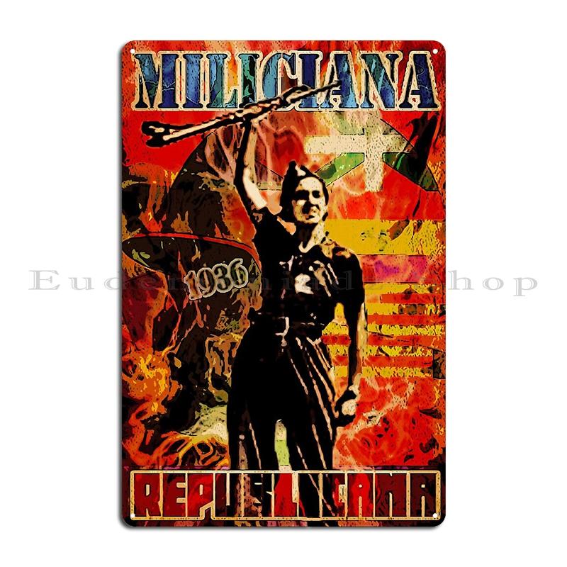 No Pasaran Испанская революция Гражданская война Металлическая табличка Ржавый декор стены кинотеатра Дизайн кинотеатра No Pasaran Жестяная вывеска Постер