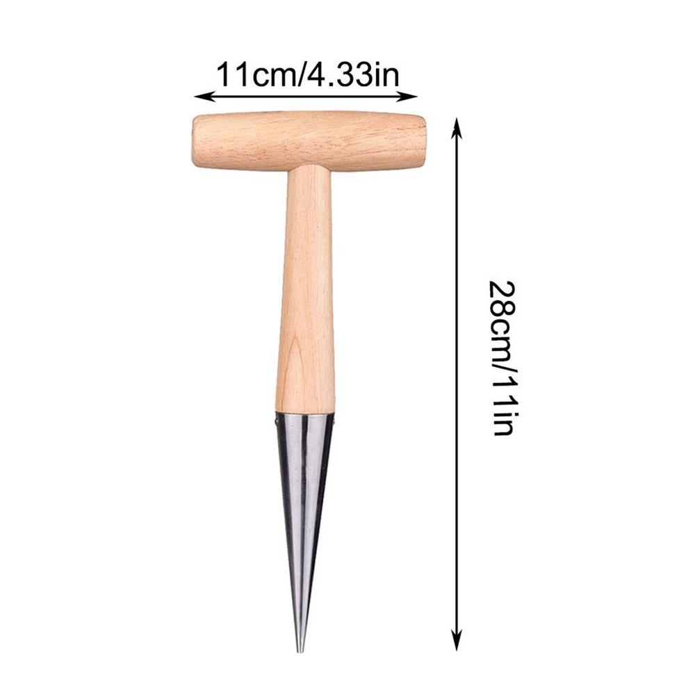 11-дюймовый прочный и долговечный садовый инструмент из нержавеющей стали, 4,5-дюймовая деревянная ручка с отверстием для миграции, семена для посадки сада