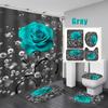 Водонепроницаемая занавеска для душа в ванной комнате, наборы занавесок для ванны с цветами, чехол для унитаза, коврик для ванной, коврик, комплект ковров, домашний декор, аксессуары для ванной комнаты, маска для ванной комнаты