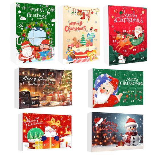 Рождественский снеговик Адвент-календарь 24-дневный обратный отсчет Рождественский подарочный набор 2D мультяшный снеговик подвесные украшения