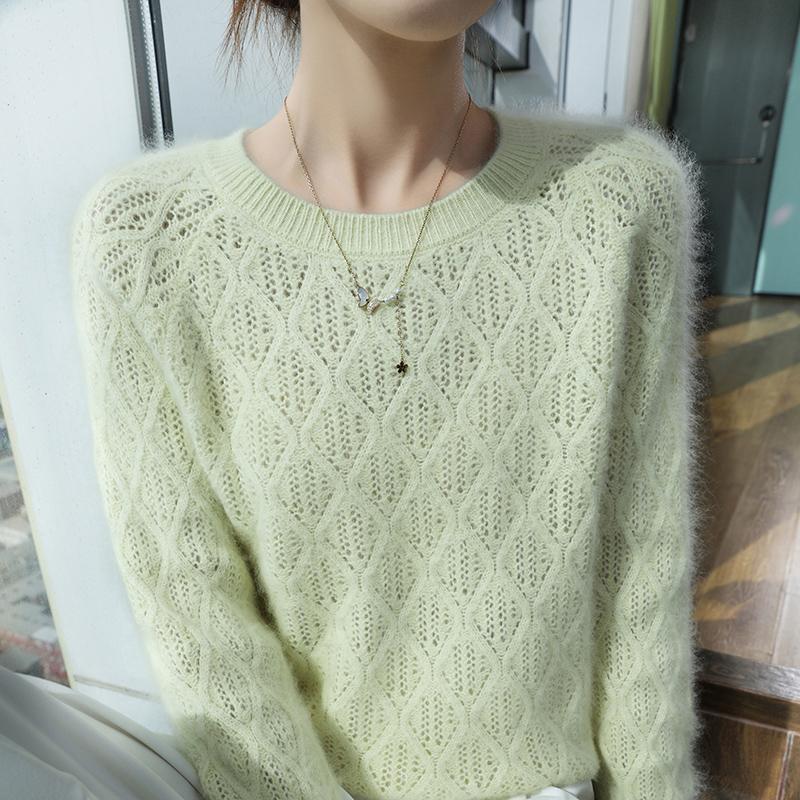 Женский джемпер из дышащей смеси норки, легкий трикотажный топ на все сезоны