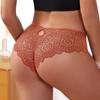 Женские сексуальные трусики, однотонные кружевные кружевные трусы со средней талией