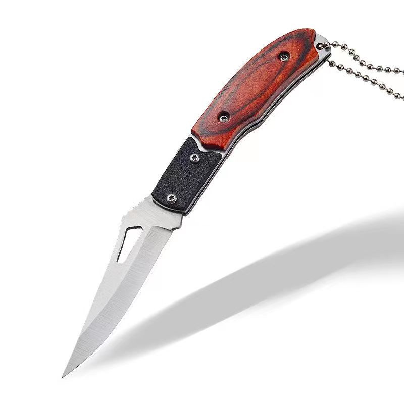 Folding Knife Stainless Steel - Multifunctional Mini Outdoor Knife, Portable Keychain Fruit Knife for Camping & Survival