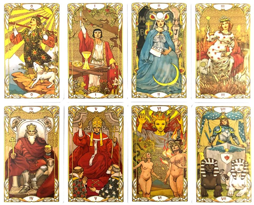 Golden Art Nouveau Tarot 78 Miniature Tarot Tarot with Japanese Authentic Product I.I.J Mini, Cards, Cards, Reading, Instructions,