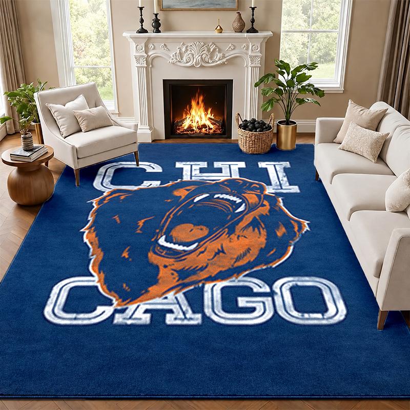 Chicago Bears Carpet Door Mat for Living Room or Bedroom Protective Mat Under Chair Office Decoration Christmas Gift Birthday Present
