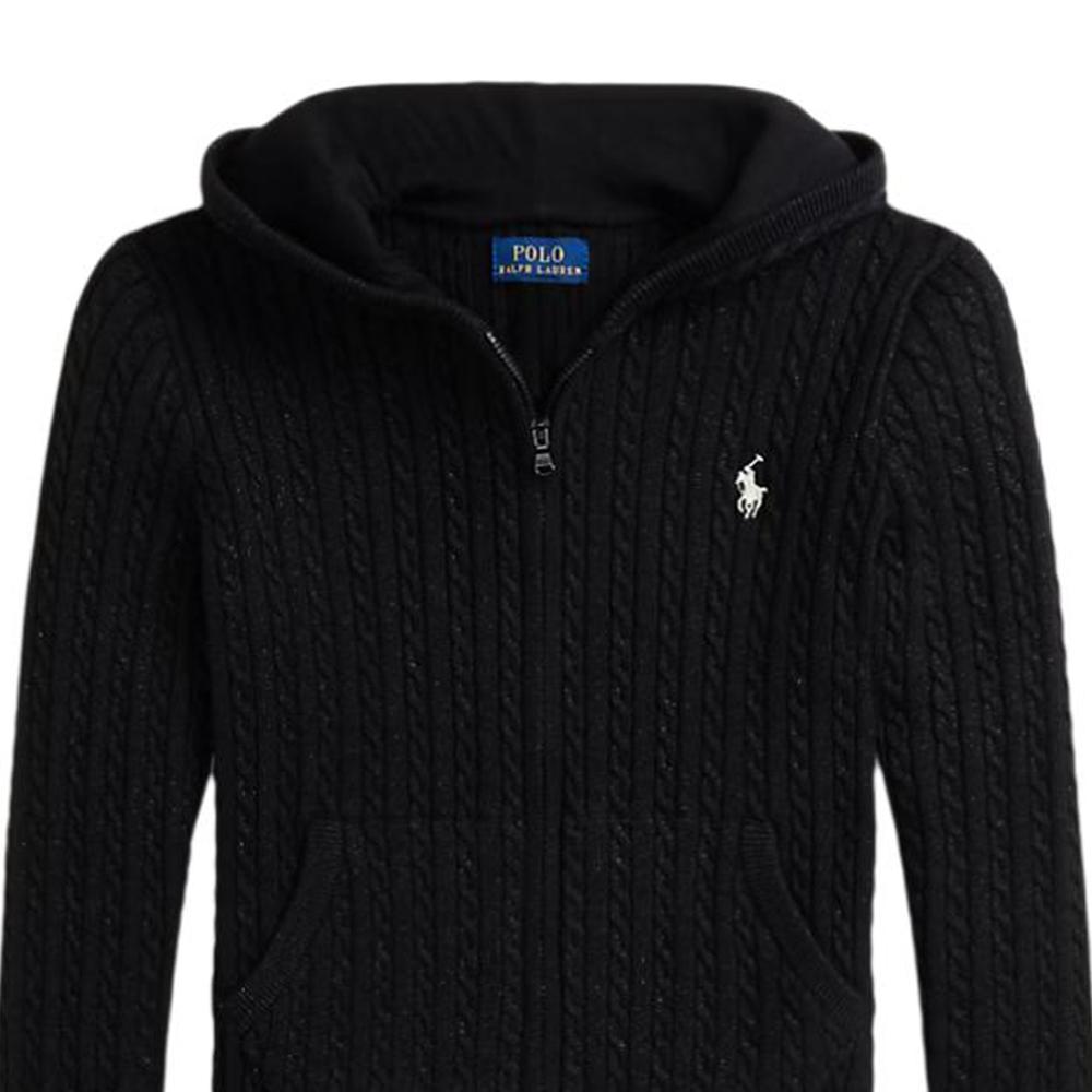 Polo Ralph Lauren свитер детский однотонный с вышитым логотипом с капюшоном и длинными рукавами детские свитера черный 100031651