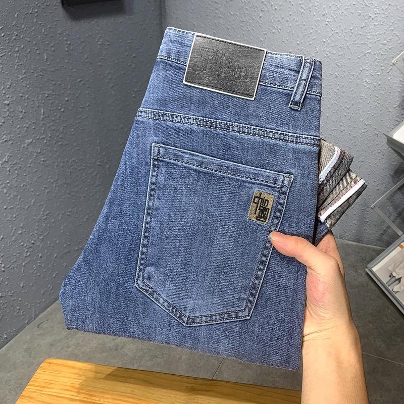 Мужские облегающие джинсы с вышивкой: Эластичный, мягкий, стильный и подходит для всех сезонов