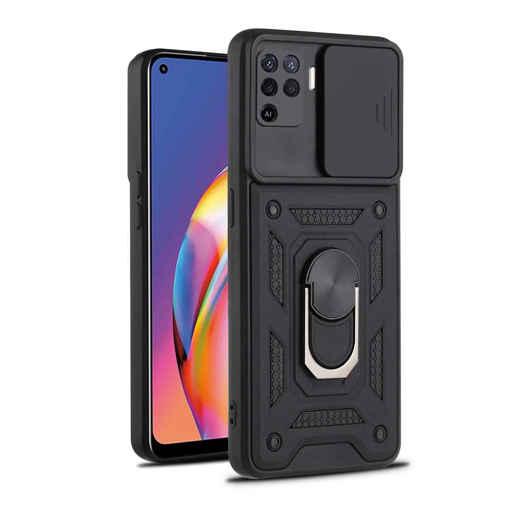 Чехол Armor Metal для Oppo Reno5 Lite 5 6 5G F Finger Ring Holder Stand Cover Fundas для Reno4 Reno 4 Lite 5F Push Pull Coque