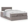 Ottoman Bed with Mattress Taupe 120x200 cm Fabric