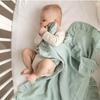 Детский муслиновый пеленальный одеяло с рюшами: Однотонное одеяло для кондиционера и банное полотенце
