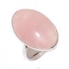 Rose Quartz Gemstone 925 Sterling Silver Jewelry Ring Size 7.5
