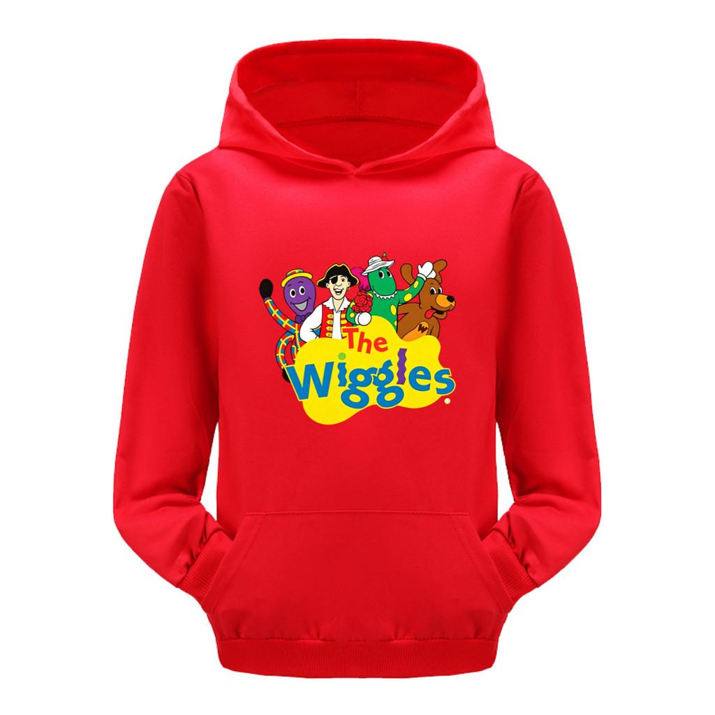 5749 Детская толстовка с капюшоном для мальчиков и девочек, с принтом The Wiggles, карманом, длинными рукавами