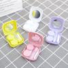 Macaron Color Eye Contact Lenses Cases Girl Black Purple Contacts Lens Container Case with Silicone Tweezers Mini Pocket Box