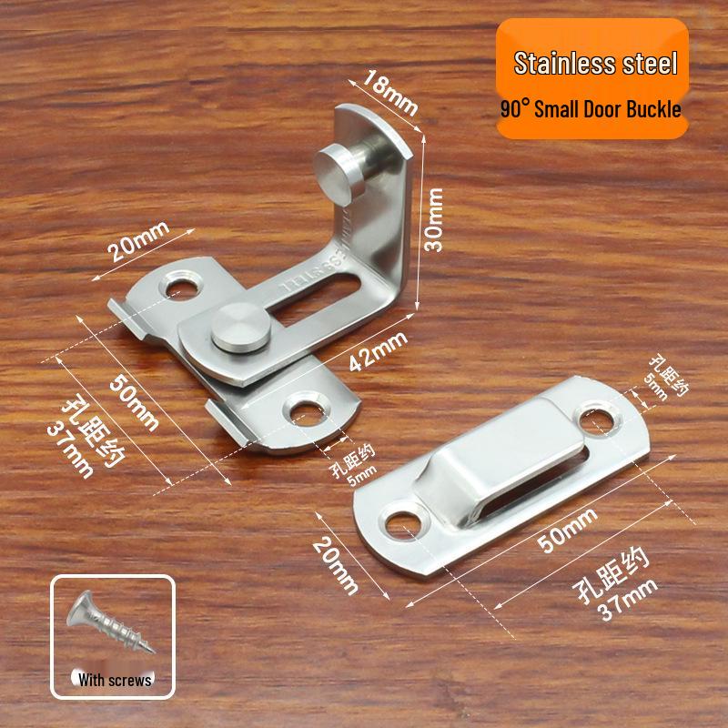 Нержавеющая сталь 90° Задвижка-шпингалет для раздвижных дверей для ванной комнаты и окон