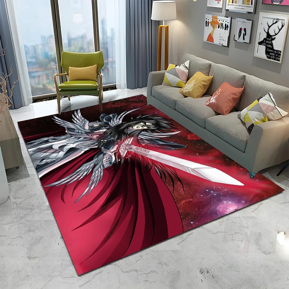 Ретро Saint Seiya ковер с рисунком аниме для дома, гостиной, спальни, дивана, коврика, декор, детский игровой коврик, нескользящий напольный коврик