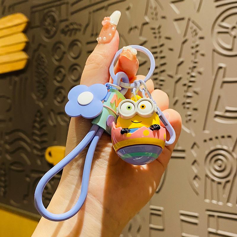 Adorable Cartoon Minion Keychain Silicone Key Ring Cute Gift For Women And Kids
