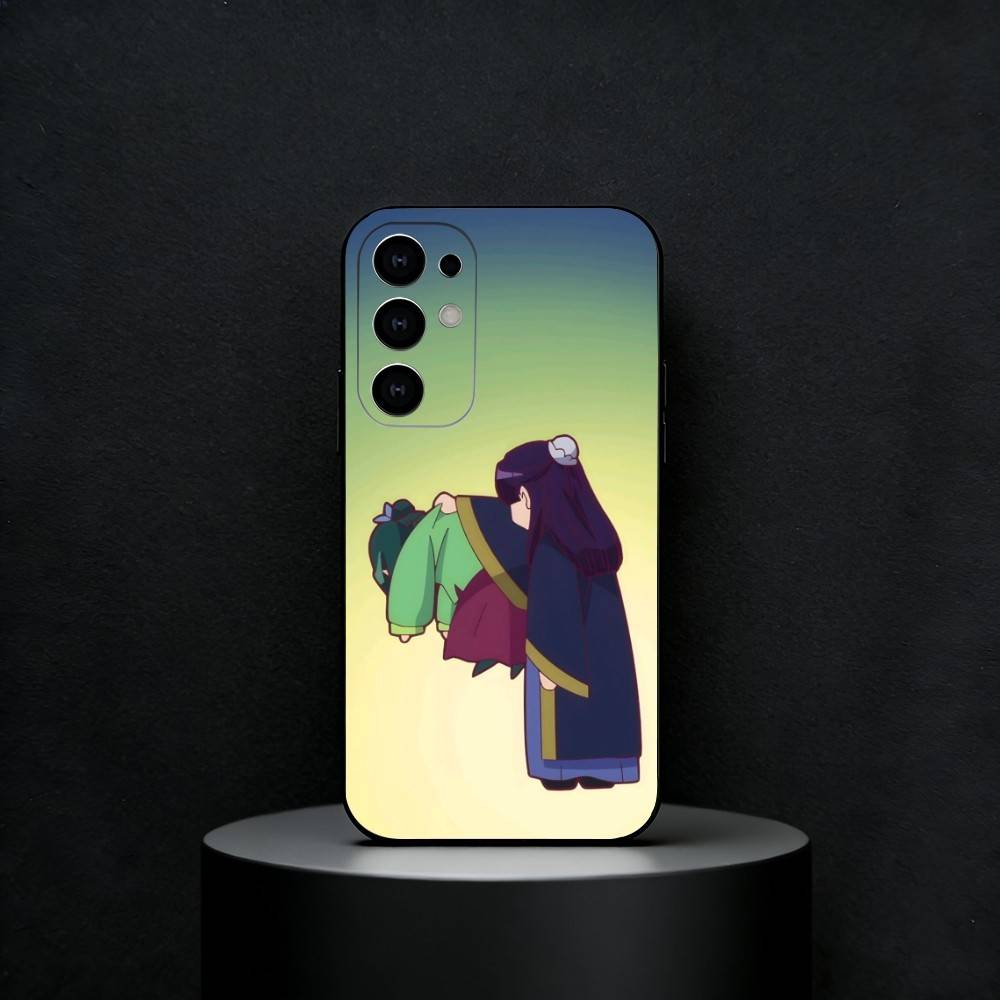 Чехол для телефона K-Kusuriya Mao из аниме для Samsung S25,24,23,22,30,21,10,9,Ultra,Plus,FE 5G Черный Мягкий Чехол