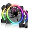 New Dual Ring 120mm RGB LED Case 5V Motherboard Speed RGB Sync Fan Hub X Remote 3pcs 1 Set EZDIY-FAB Fan, Sync, Adjustable, Fan, -