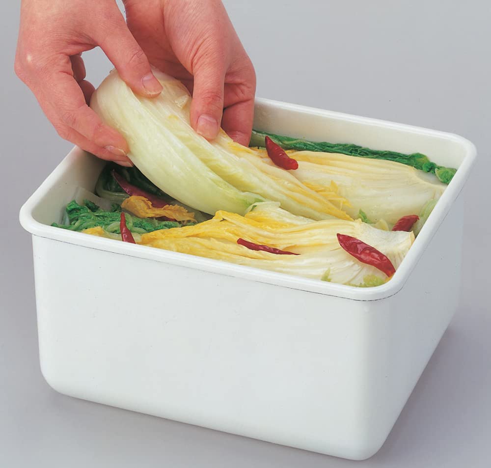 Takagi Metal Контейнер для солений из рисовых отрубей, устойчивый к запахам, эмалированный, 4,0 л HSP-KM