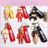 Attack On Titan Keychain Levi Figure Anime Merchandise Featuring Eren And Mikasa Silicone Material