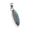 Natural Labradorite Gemstone 925 Solid Sterling Silver Gift Pendant 1.25" i8G99
