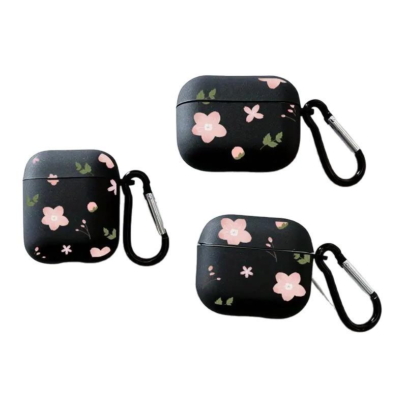 Full screen pink flower suitable for AirPods1/1st generation protective case Apple pro/1 wireless bluetooth headset case