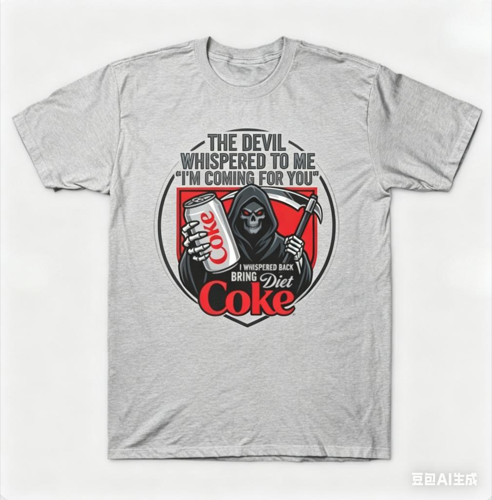 summer Grim Reaper Diet Coke Parody Soda Lover Dark Comedy TShirt Unisex Casual and Comfortable Tshirt Streetwear