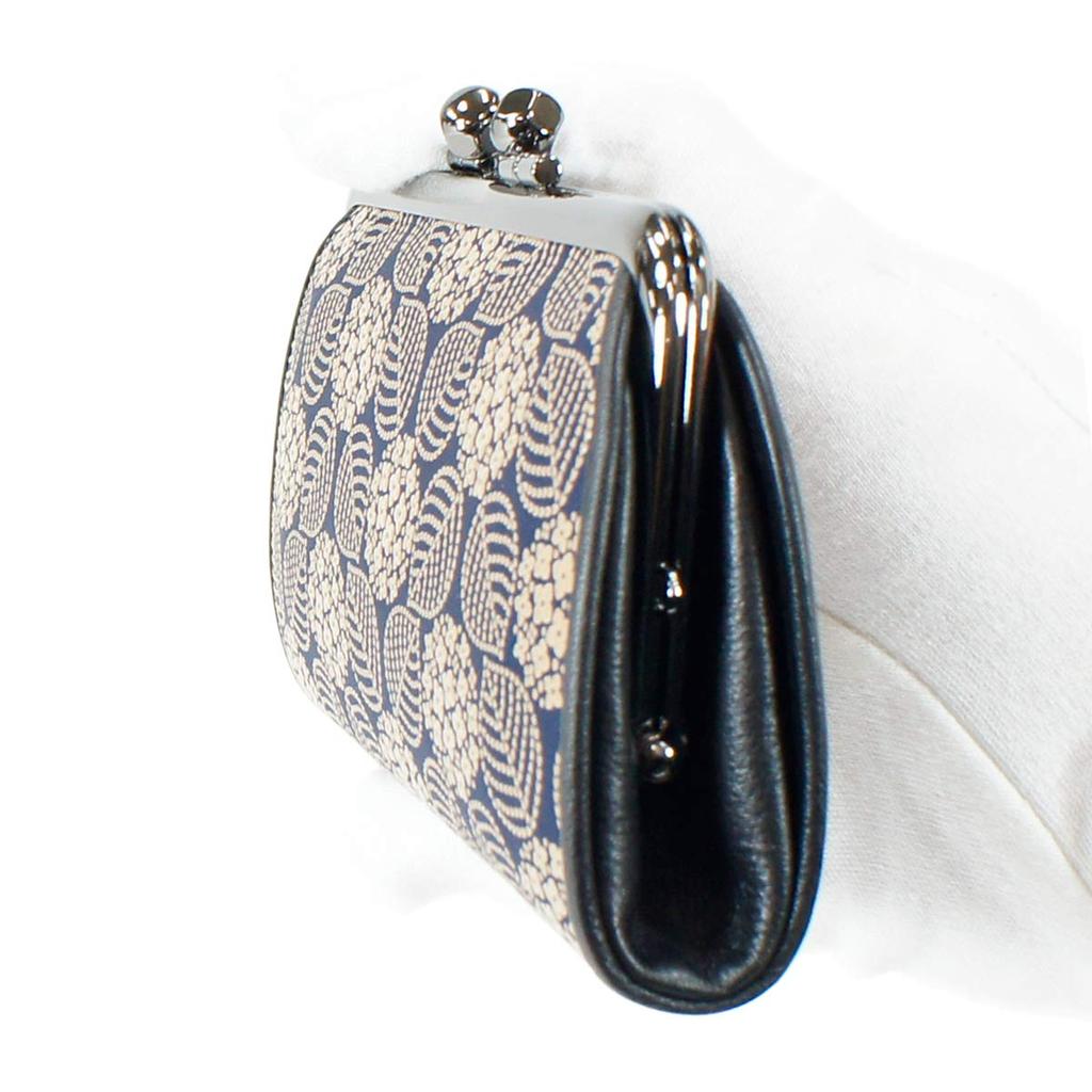 Indenya Inden кошелек для монет 340 для родителей и детей из оленьей кожи темно-синего и белого лака с рисунком гортензии 1501-14-174