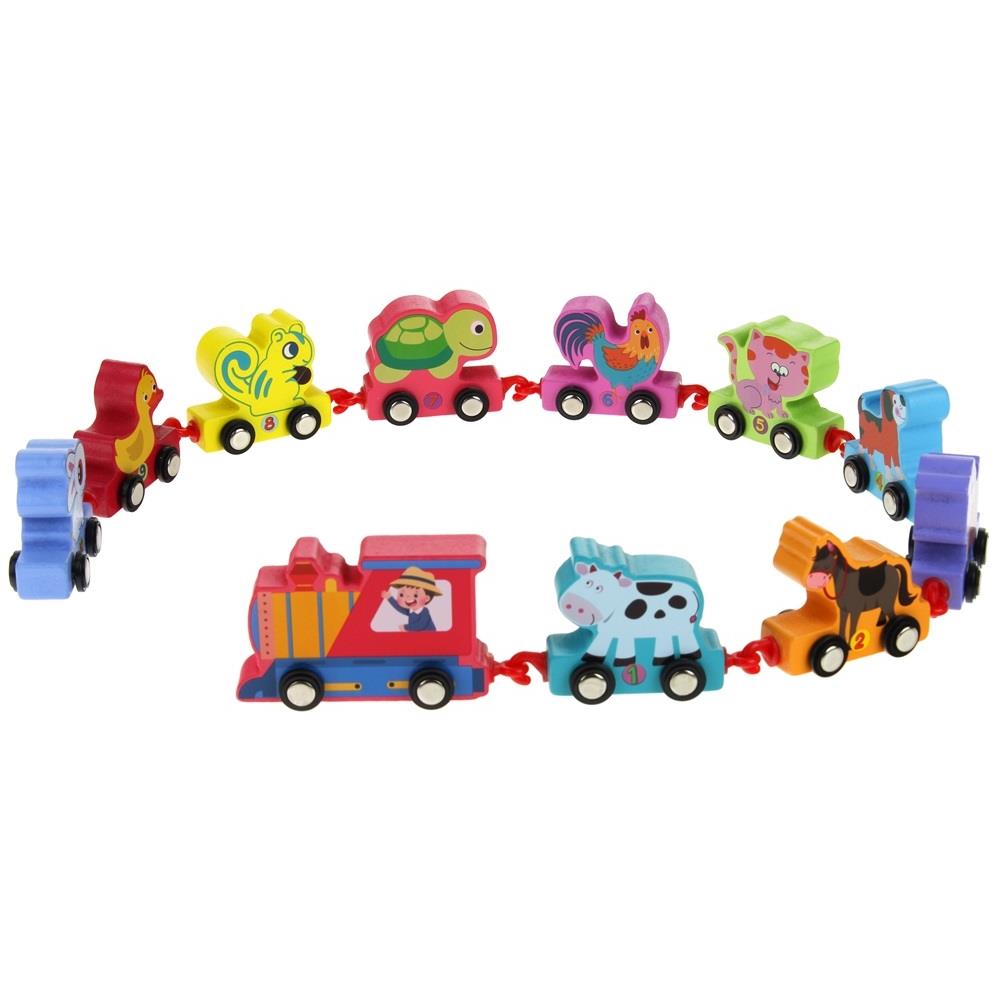 Wooden Alphabet Train Train Numbers Animals Puzzle
