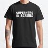 Men Fashion Casual Short Sleeves Superhero In Scrubs Black Tees Classic Oversized T-shirts