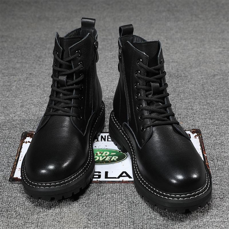 Зимние ботинки Martin мужские, первый слой, короткие ботинки из коровьей кожи, британские бархатные ботинки Tooling, высокие мужские ботинки, мужские ботинки Locomotive