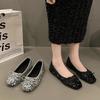 Туфли для женщин, новые женские туфли на плоской подошве с пайетками, мягкие нескользящие балетки, женская рабочая обувь, удобная для работы