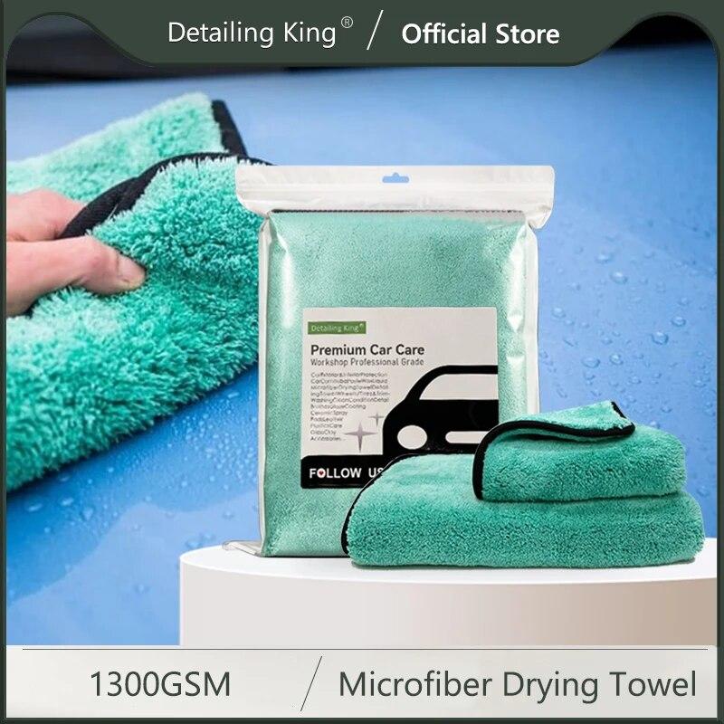DetailingKing 1300GSM полотенце для сушки из микрофибры, профессиональные супер мягкие салфетки для мытья автомобиля, полотенца для детализации автомобиля