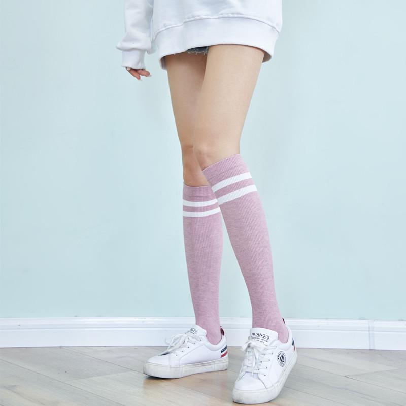 Весенне-осенние микрокомпрессионные утягивающие чулки выше колена для женщин - в японском корейском студенческом стиле, студенческие длинные носки для футбола