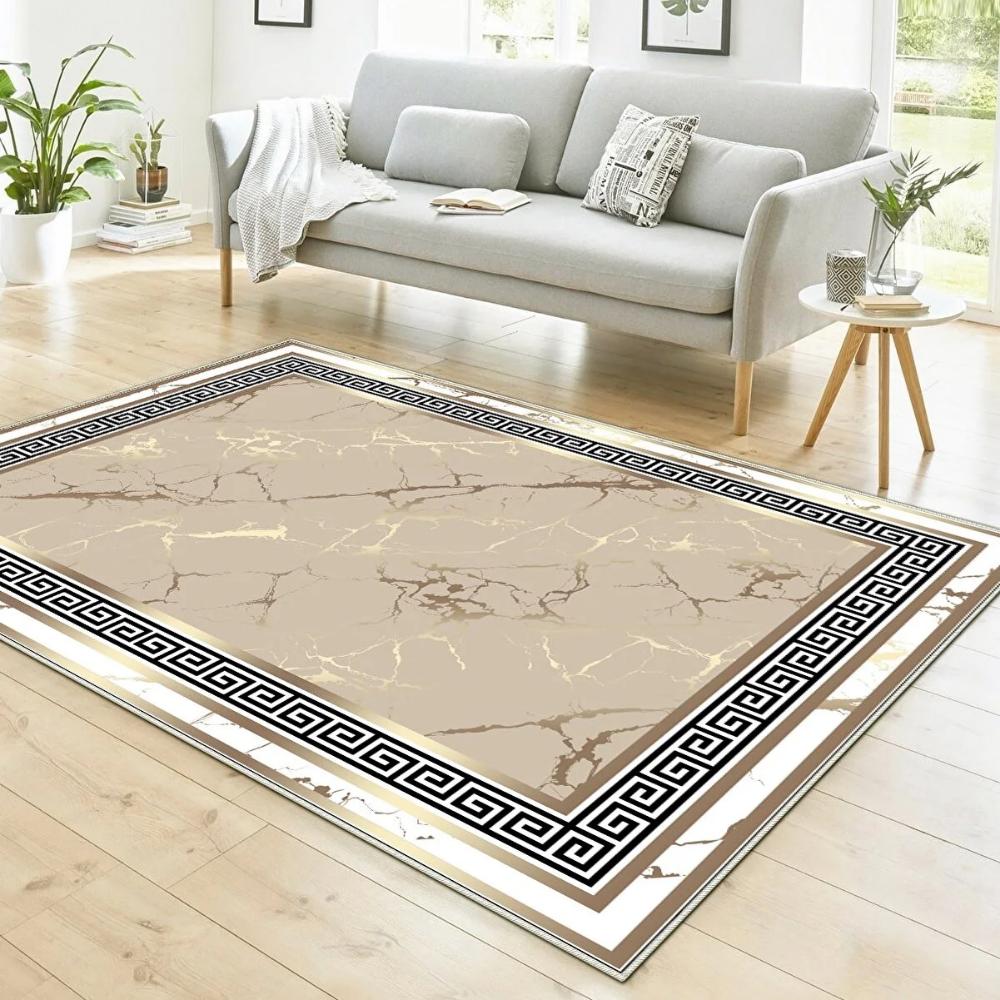 Нескользящий коврик с цифровой печатью в золотой рамке, моющийся кухонный ковер, ковер для гостиной, ковер для спальни