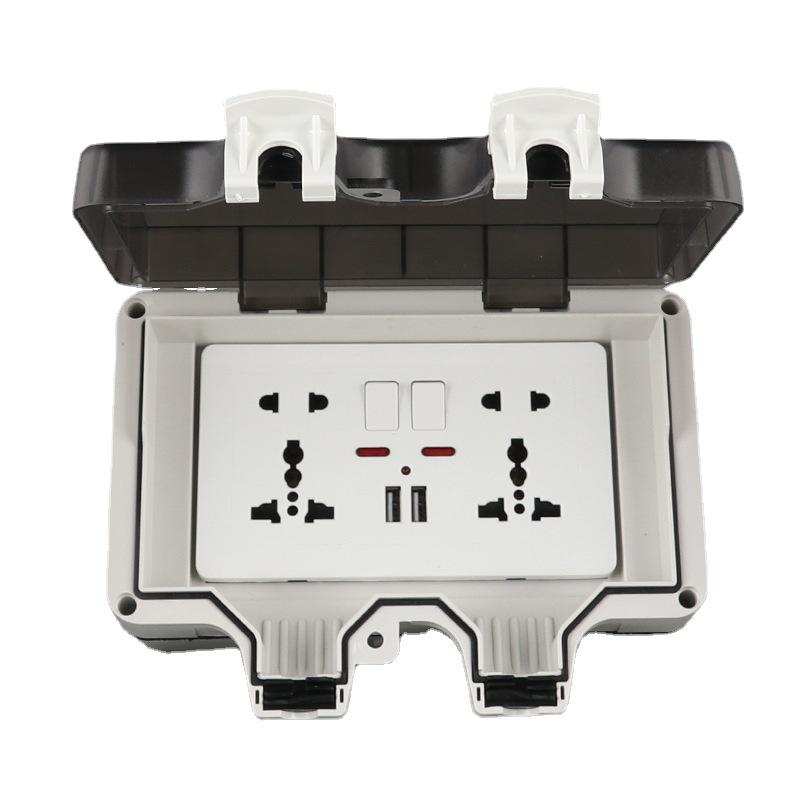 British Outdoor Waterproof IP66 Socket, European/German Standard Waterproof Box