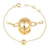 [R3517] - Gold Plated 'Skull' Bracelet - 8x6 Mm
