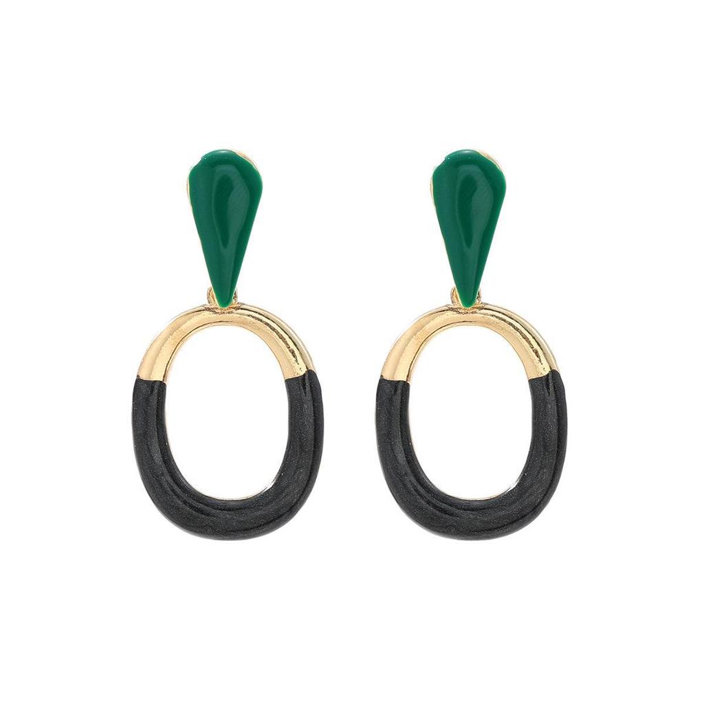 Женские бохо ретро цветные полые овальные металлические серьги