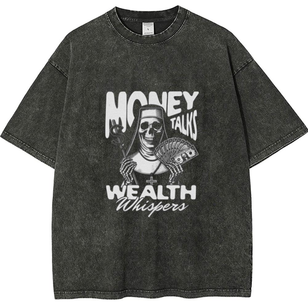 Мужская графическая футболка Money Call с принтом, оверсайз, винтажная, выстиранная, женская, свободная, с коротким рукавом, одежда Y2k, топ