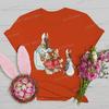 Retro Easter Bunny Tshirts Women Easter Bunny Shirt Gift for Women Vintage Easter Rabbit Tees Crew Neck Short Sleeve Tshirt