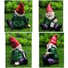 4pcs/set Fairy Garden Decorations My Little Friend Drunk Gnome Dwarfs Statue