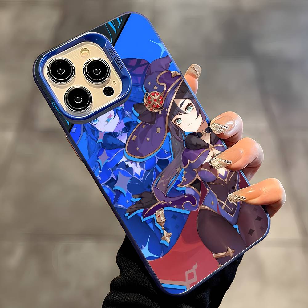 Чехол для телефона Mona Genshin Impact Для IPhone 17 16 15 14 13 12 11 Plus Pro Max Многоцветный Лазерный Аврора Ударопрочный Funda Чехол