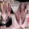 Wedding Ceiling Cloth Curtain 6 Layer Wave Curtain Drapery Fabric Draping Birthday Party Ceremony Reception Wall Hanging Decor