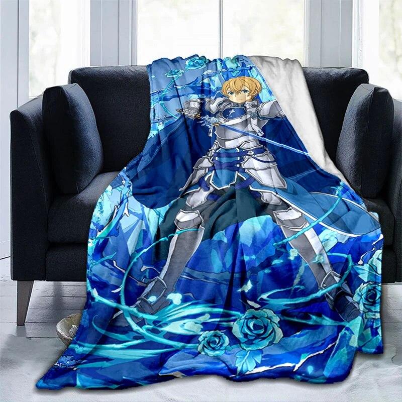 Популярное аниме SAO Sword Art Online, аниме, современное одеяло Gedruckt Bettdecke Geschenk, фланелевые мягкие плюшевые одеяла для дивана-кровати